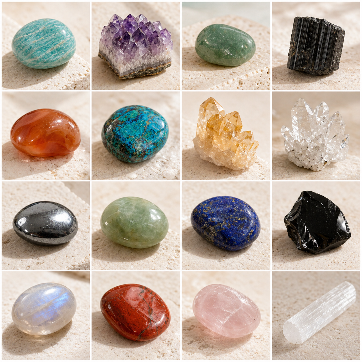 Natural stones being sorted
