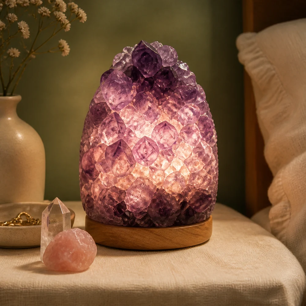 I Am At Peace - Spiritual Protection Amethyst Lamp 3