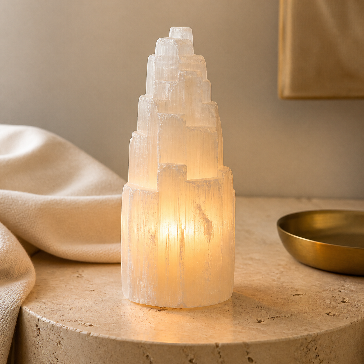 The Cleanse-All Selenite Lamp - 2 Pounds of Healing Power