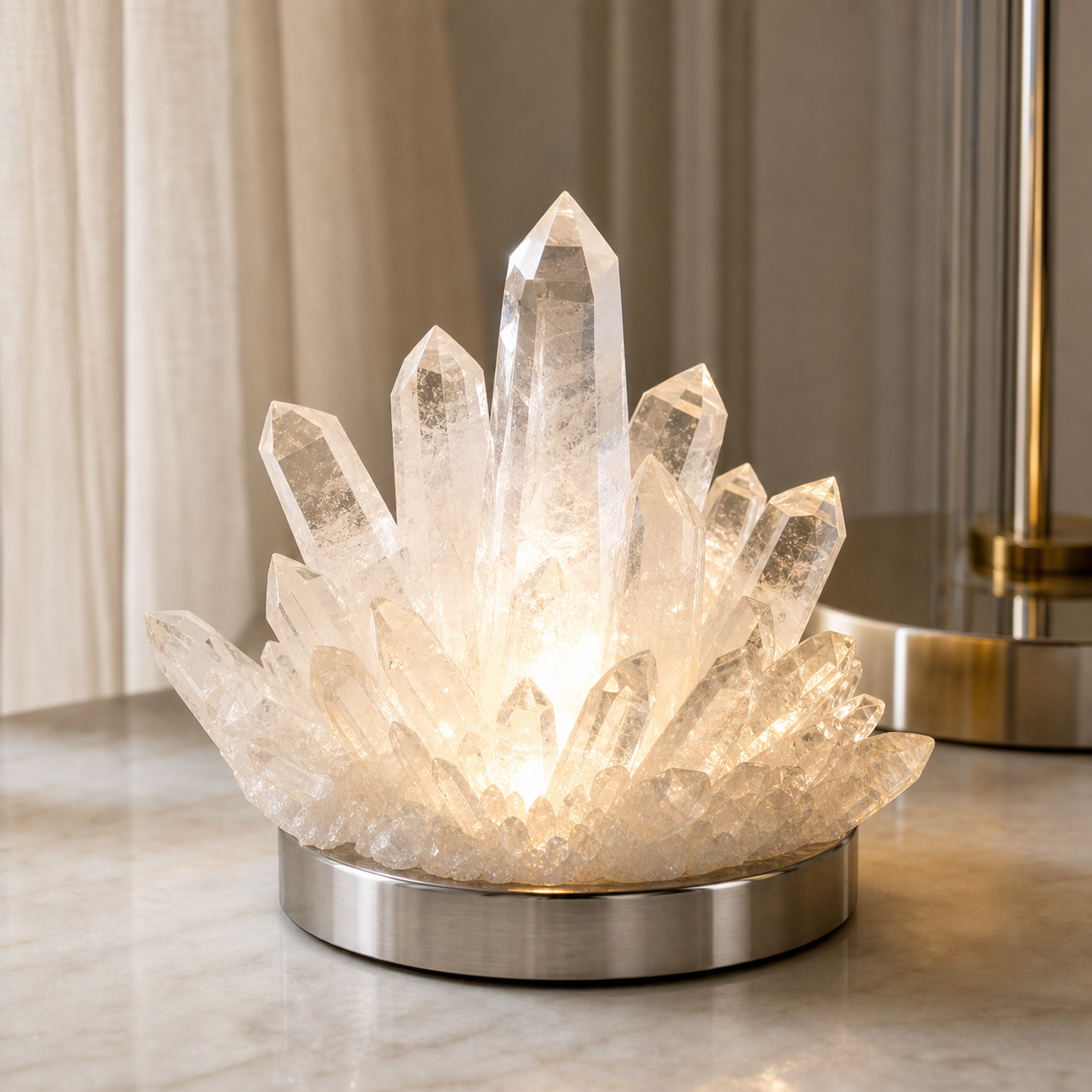 Rainbow After The Storm Clear Quartz Lamp of Hope